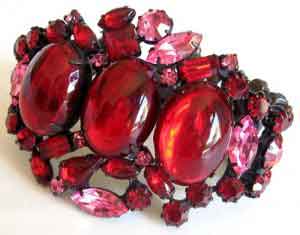 red pink rhinestone pin red pink rhinestone pin