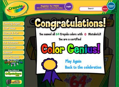 Crayola Crayon Color Genius Certificate